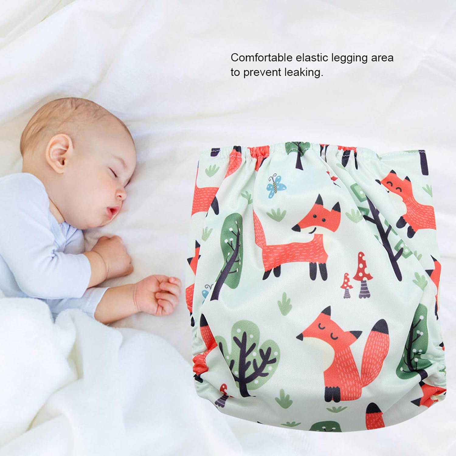 Reusable Swim Diaper, for Babies Adjustable One Size Fits All with PUL Soft Absorbent Cloth Hip Snaps for Secure (BL002) image number 1