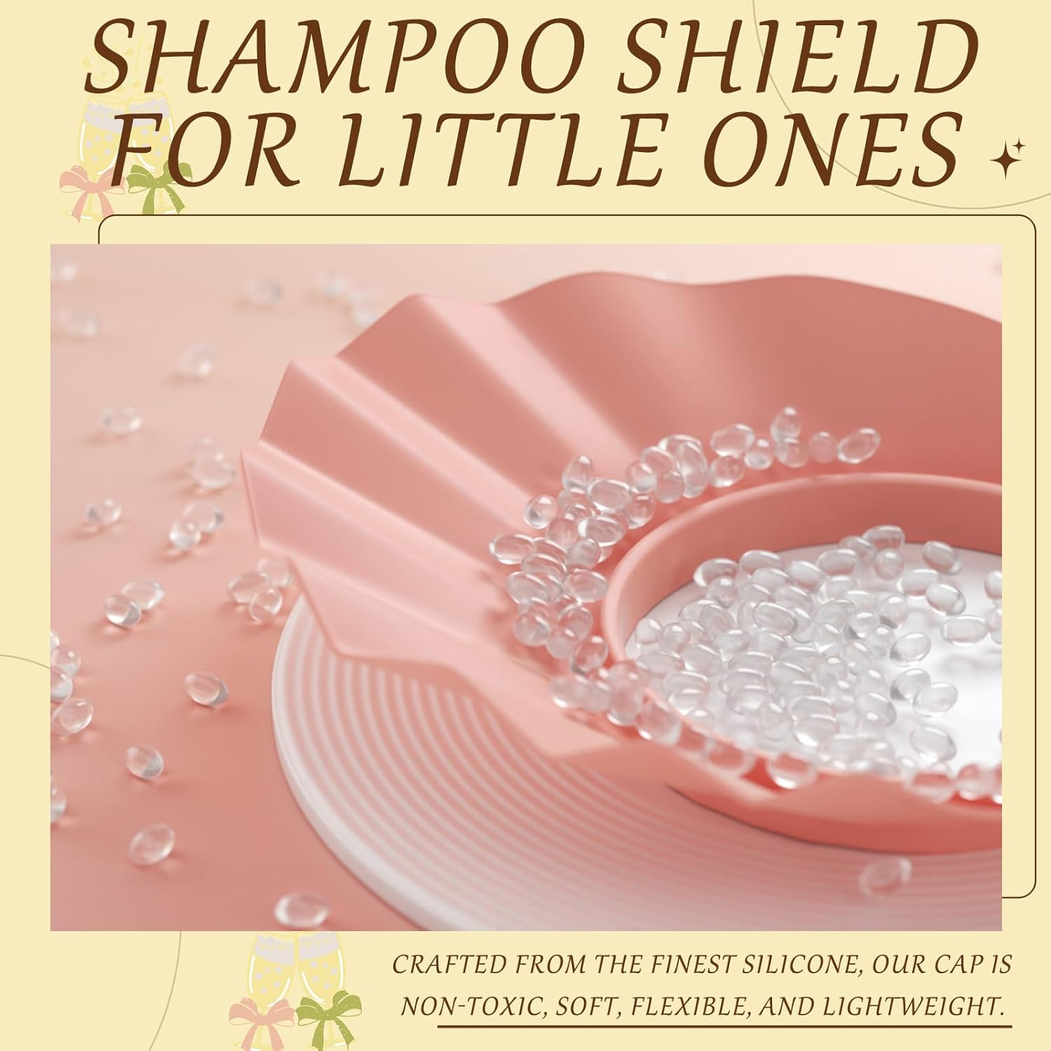 JZS Baby Shower Cap Hat Soft Adjustable Bath Head Cap Visor for Washing Hair Safe Shampoo Shower Bathing Protection Head Eye Ear,Shampoo Caps for Toddler image number 6