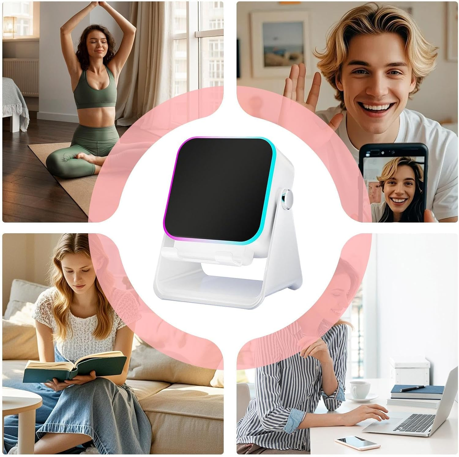 Induction Speaker | Audio Station with Light,Phone Speaker Stand 10W | for Home Office Travel Christmas Birthday Men Women Boyfriend Girl image number 1