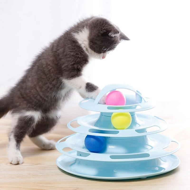 XUNQUCOM Cat Interactive Toys Four Levels Cat Carousel Pet Relief image number 4