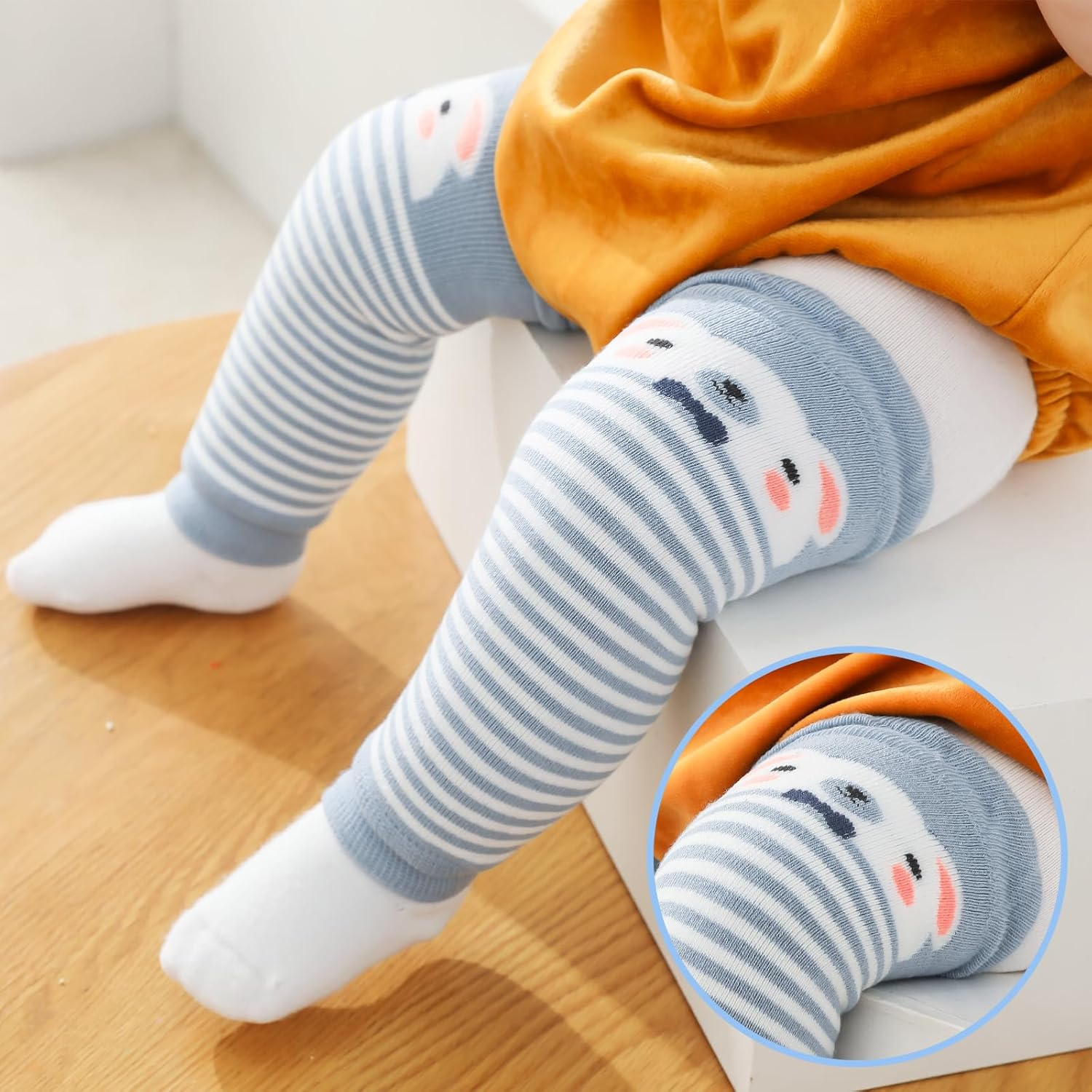 XEPST Pack of 3 Toddler Baby Leg Warmers, Cute Animal Pattern Leg Warmers, Knee Socks, Baby Knee Pads, Leg Sleeves Leggings for Baby Children, Toddlers, Girls, Boys, 0-3 Years, One Size image number 6