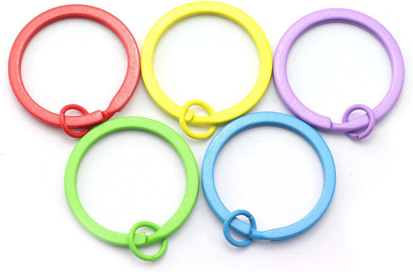 NX Garden 50PCS 30Mm Colorful Flat Key Chain Ring Metal Split Keychain Key Ring for Car Home Keys Organization