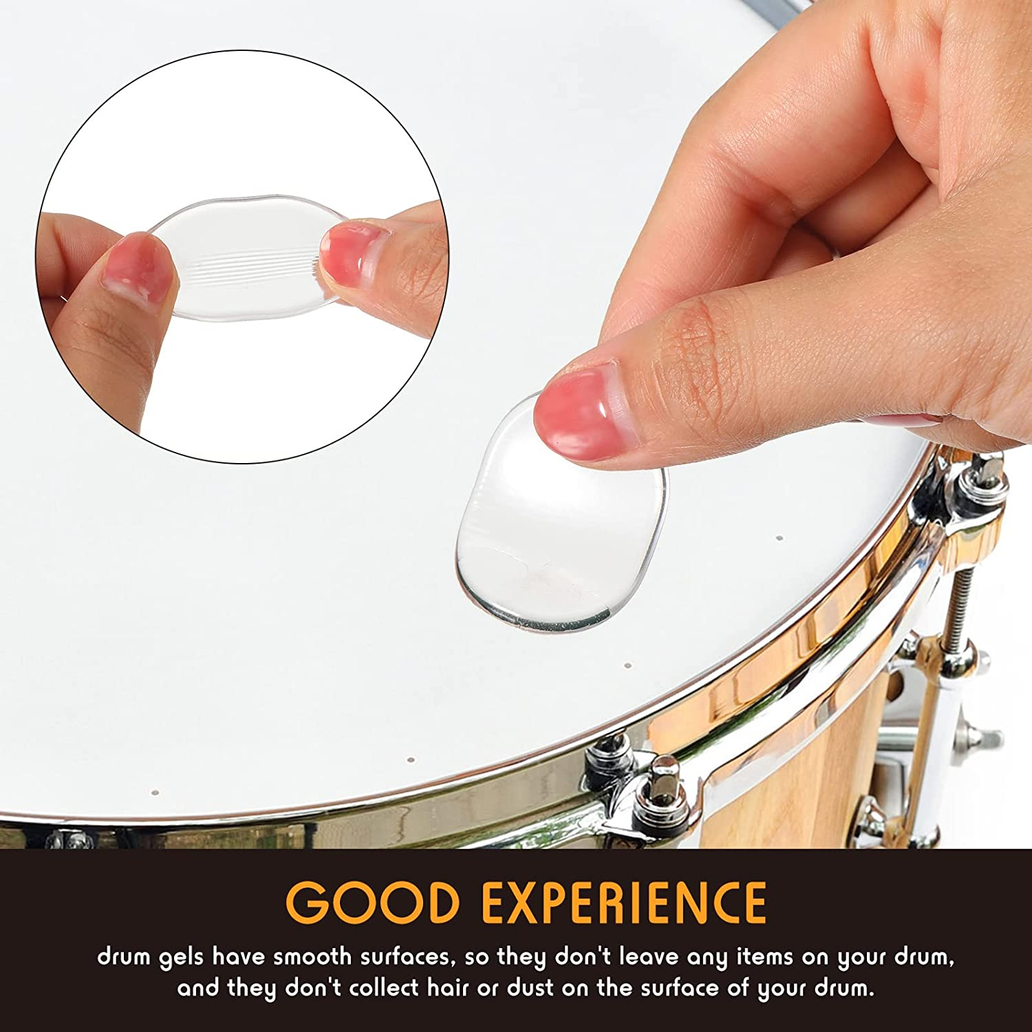 Yeshone 60 Pieces Drum Dampeners Gel Pads Silicone Soft Moon Gels for Drums Cymbals Tone Control Accessories