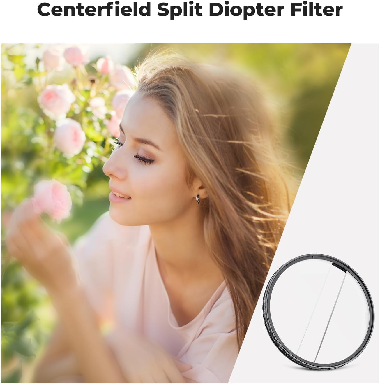 K&F CONCEPT 82Mm Center Field Split Diopter Effect Filter Keeps the Focus, Multi-Layer Coated Subjects Center Opening Focus Filter for Camera Lens image number 1