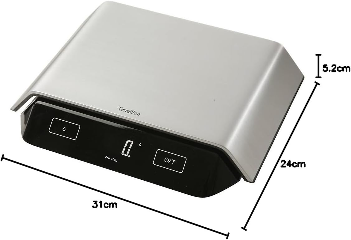 Terraillon 13792 Macaron Kitchen Scales, Tare, Liquid Conversions, Anti-Dust Coating, 10 Kg Capacity, Supreme, Silver/Black, Stainless Steel image number 3