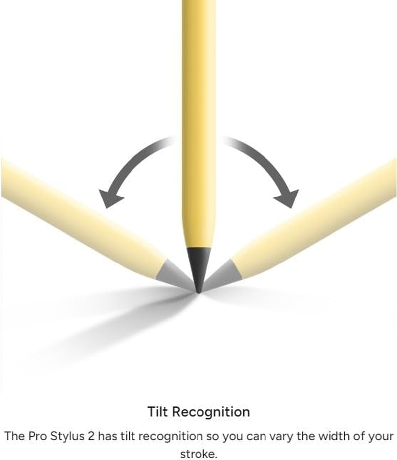 ZAGG Pro Stylus 2 with Active & Capacitive Tips, Palm Rejection, Tilt Recognition, Bluetooth Pairing, Compatible W/Ipad Pro 11/12.9 (3,4, & 5 Gen)/Air 10.9/Ipad 10.2/9.7/Mini 5/ Ipad Air (M2) - Gray - Gray image number 6