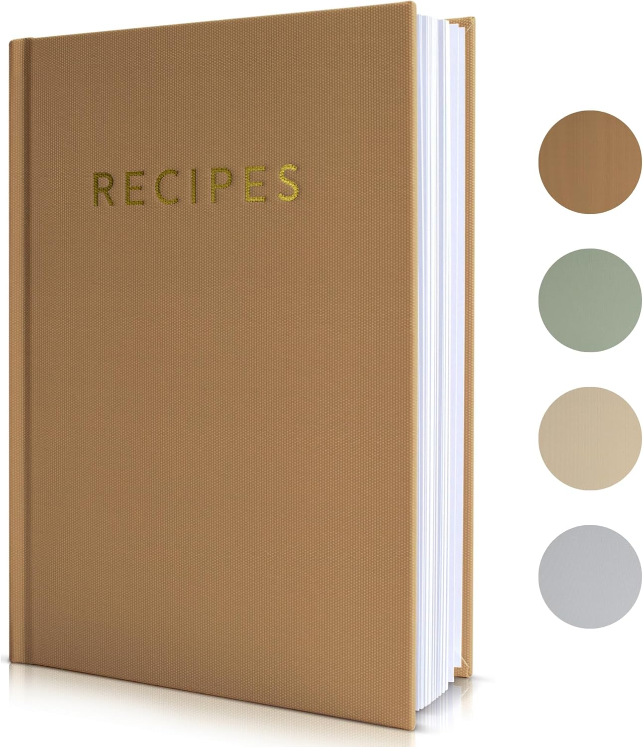 ZICOTO Aesthetic Blank Recipe Book with Waterproof Cover - the Perfect Recipe Notebook to Write in Your Own Recipes - Simplified Blank Cookbook to Organize Your Recipes