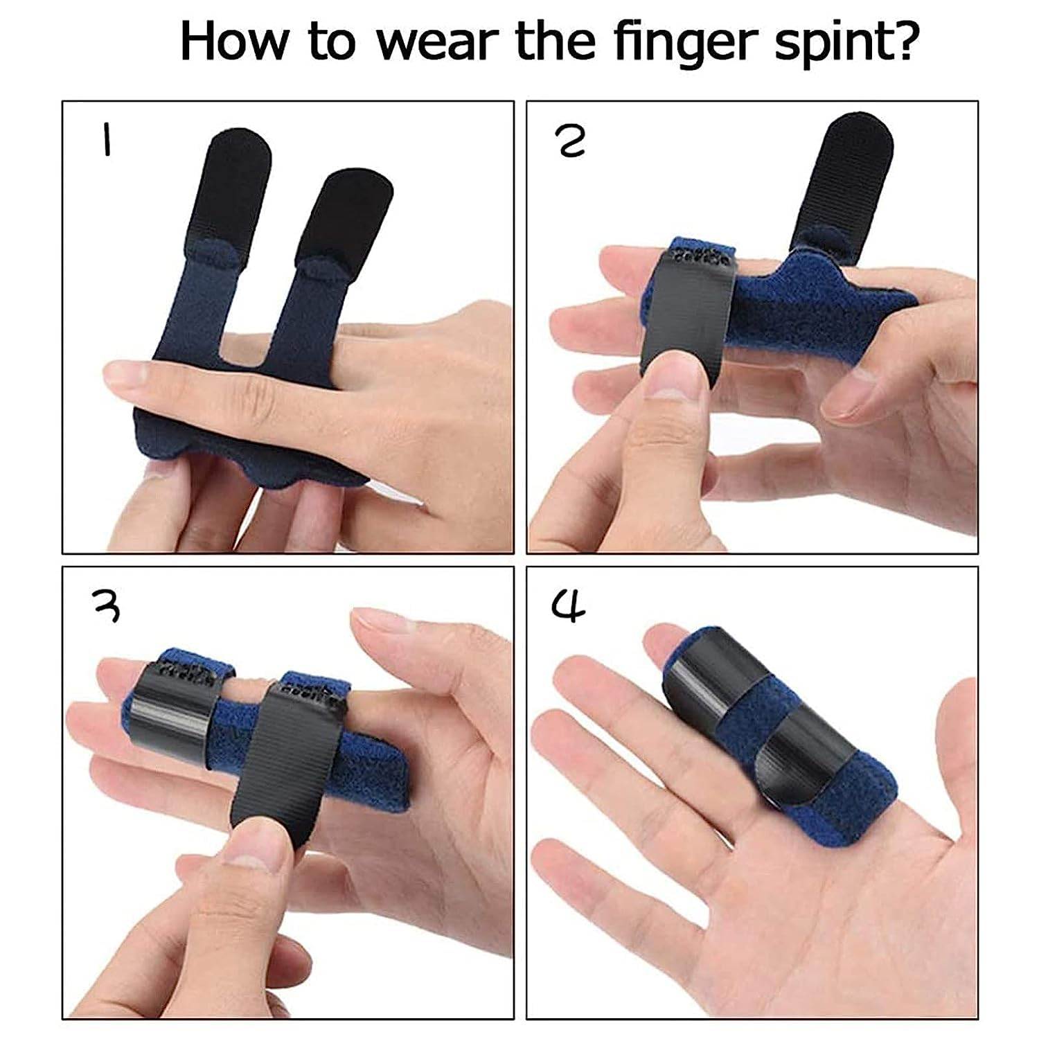 5 Pcs Finger Splints Finger Straightener Finger Support Finger Stabilizer Brace,Soft Fabric Thumb Splint Finger Brace,Finger Splint Trigger,Finger Straightener Index Pinky Finger Splint Brace image number 4