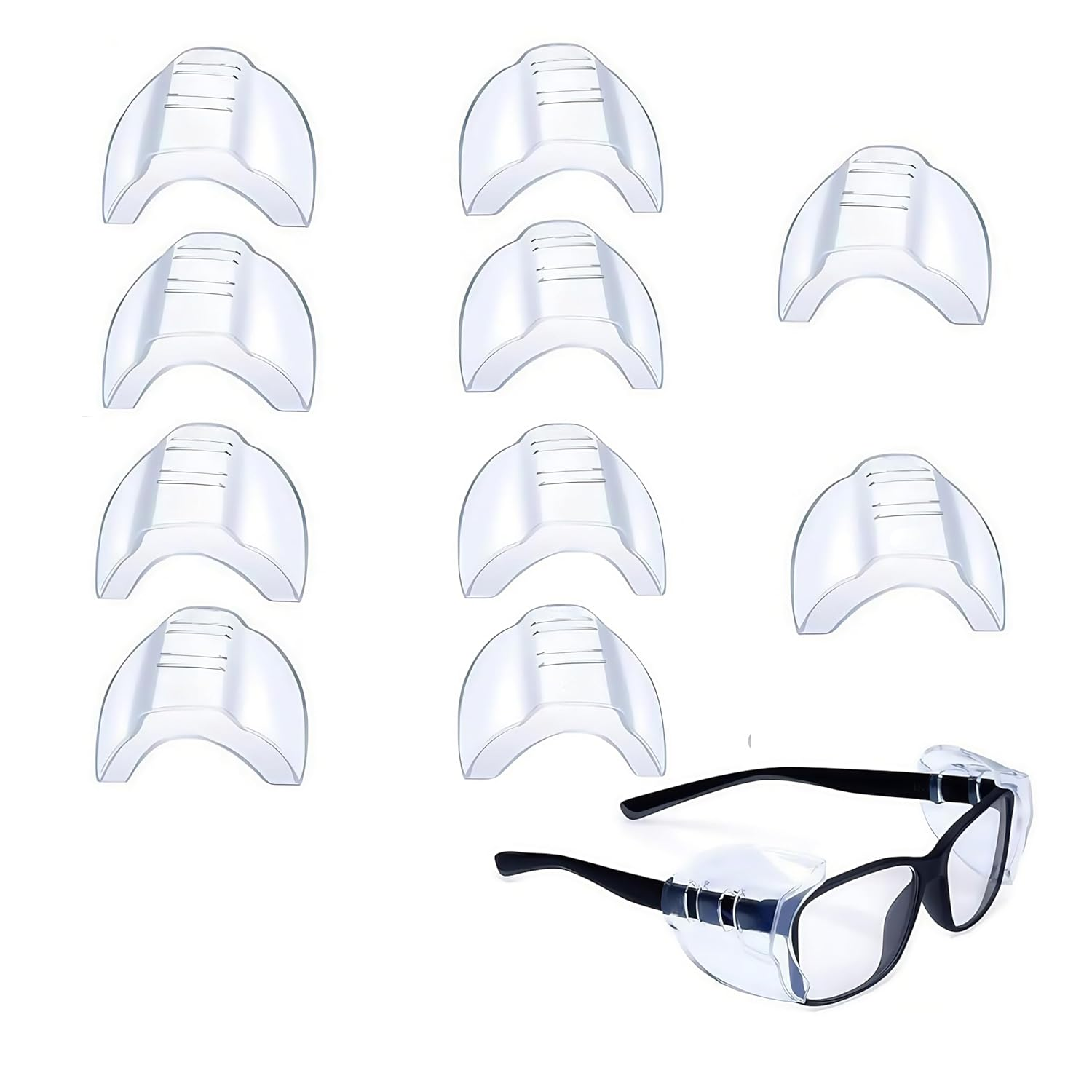 Eye Glasses Side Shields,5 Pairs Slip on Safety Glasses Side Shields,Clear Universal,For Glasses with a Leg Width of Less than 12Mm image number 1