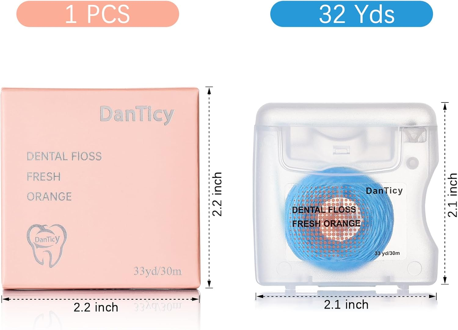 Coconut-Oil Infused Woven Dental Floss,Deep Clean Natural Vegetable Waxed Floss,Extra Wide Cleaning and Slides Smoothly & Easily,Pfas Free | Orange Flavored(33 Yds X 1 Unit) image number 3