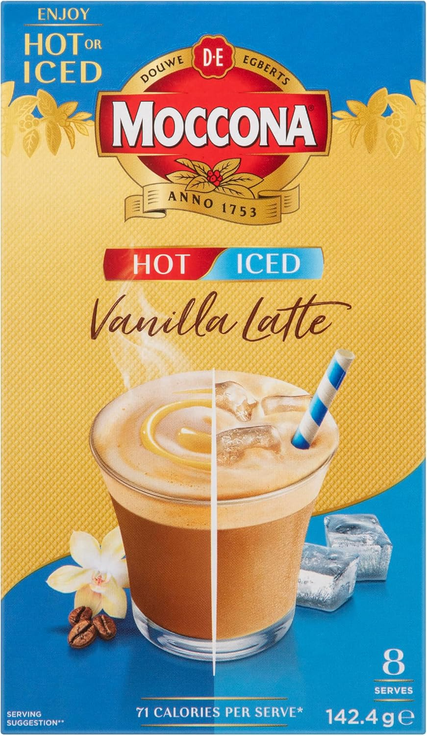 Moccona Coffee Sachets Iced Hot Vanilla 40 Sachets (8 Sachets X 5 Packs) image number 5