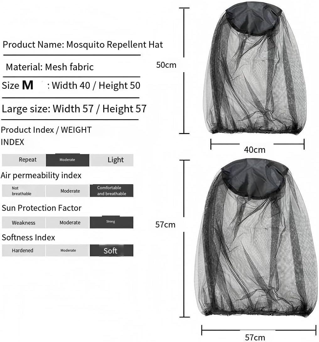 2 Pcs Fishing Head Insect Repellent Mask, Mosquito Repellent Veil, Cycling Insect Head Net, Mosquito and Fly Repellent Veil (L) image number 5