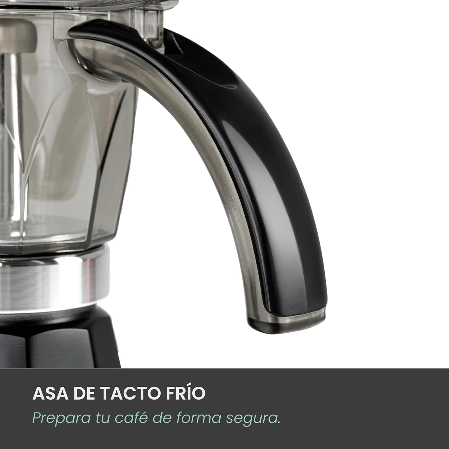 Jocca Italian Espresso Coffee Maker with UK Plug, Aluminium/Crystal/Plastic, Black, 13.6 X 20.5 X 24.4 Cm image number 4