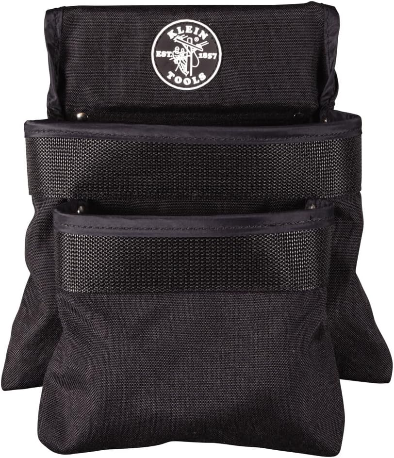 Klein Tools 5702 Tool Pouch, Powerline Series Utility Pouch Fits Tool Belts up to 2.5-Inch, Strong Rivet Reinforced Stitching, 2-Pocket image number 6