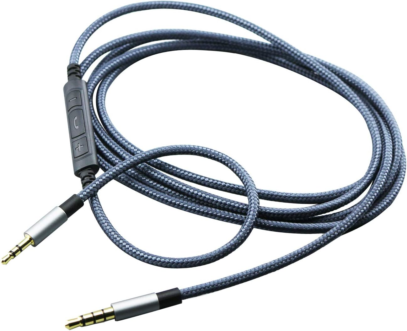 Newfantasia 3.5Mm to 2.5Mm Male Audio Cable Compatible with Bose Noise Canceling 700, QC35, Qc35Ii, QC45, Oe2, Oe2I Headphones, Remote Volume Control Mic Compatible with Samsung Galaxy Android Phone