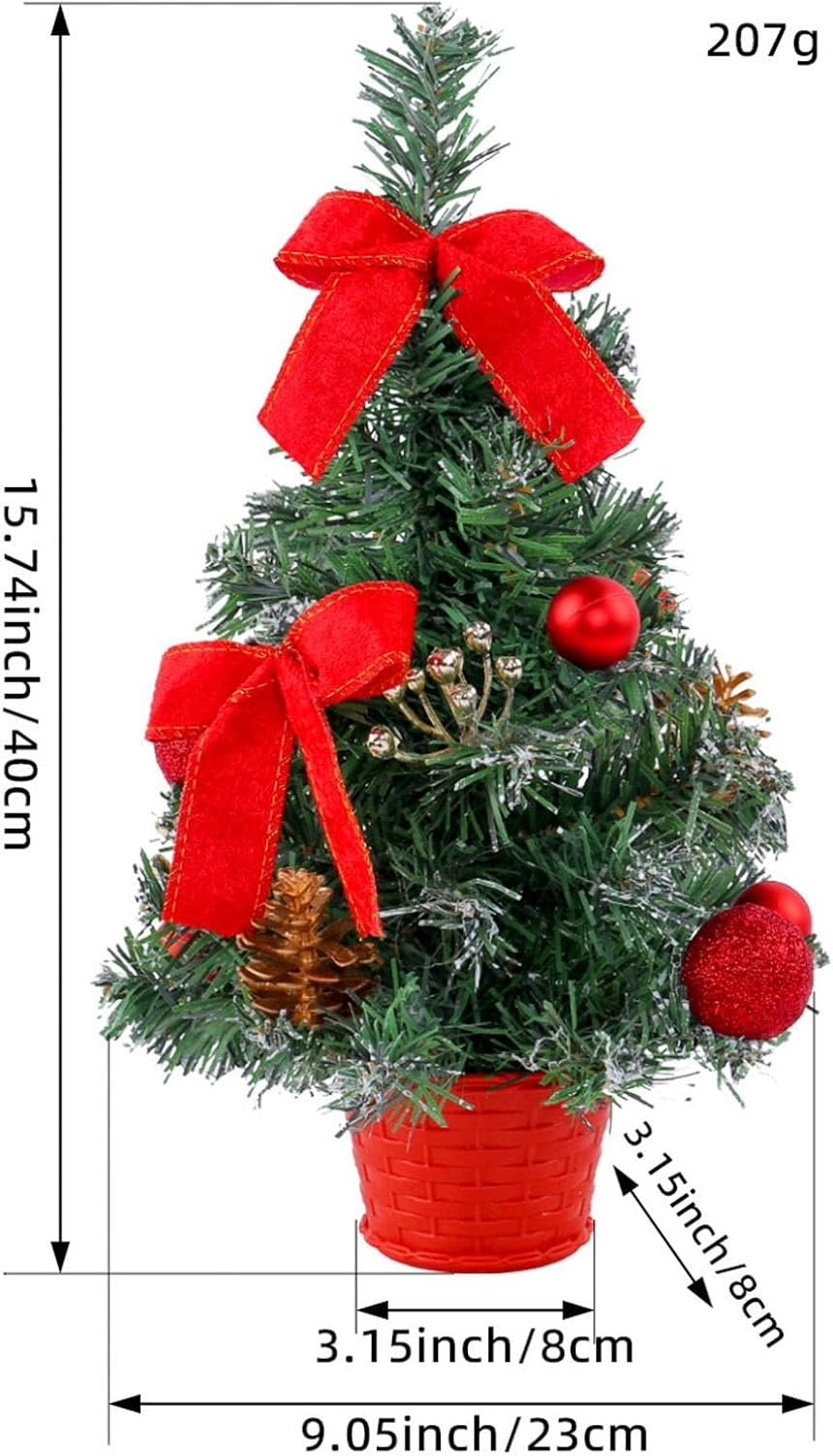 Tabletop Christmas Tree, Home Artificial Pine Tree for Table, Table Small Christmas Tree with Christmas Ornaments for Window, Door, Shelf image number 6