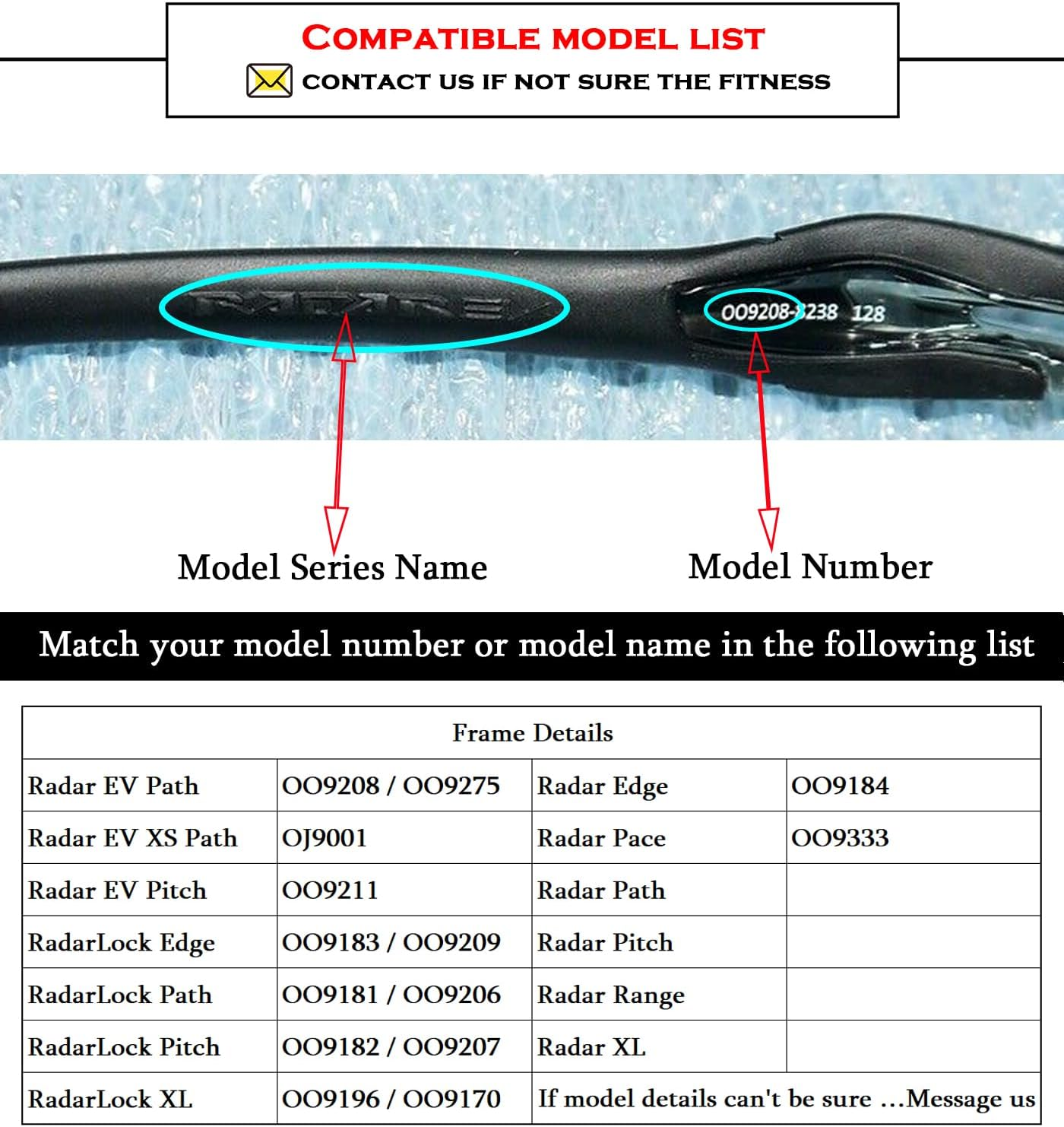Tendye Replacement Nose Piece Nose Pads for Oakley Radar EV XS Path OJ9001 Sunglasses Frame image number 4