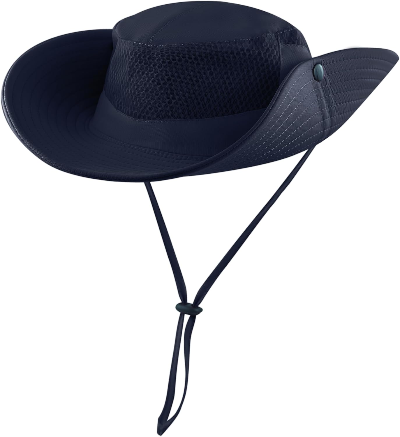 Mukeyo Womens Ponytail Sun Hat Wide Brim Mesh Bucket Hat UV UPF50 Protection Hat Foldable Summer Travel Beach Fishing Hats - Light Grey image number 3