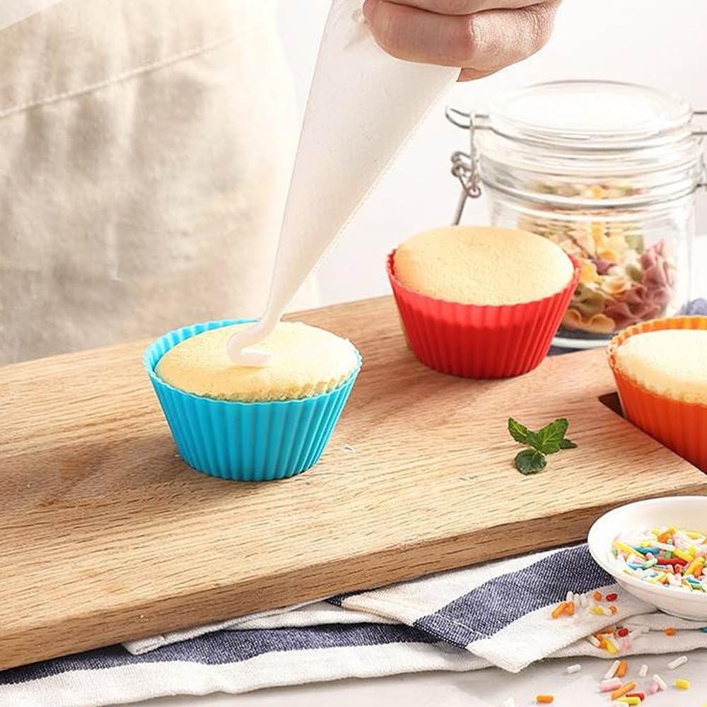 Silicone Cupcake Liners 24 Pack, Reusable Baking Muffin Cups Nonstick image number 2