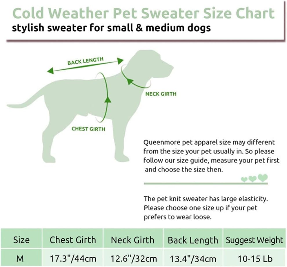 Dog Knitted Jumper,Kiwinvou Green Cold Weather Pet Warm Clothes, Dog Winter Pullover Sweater for Cat Puppy Small Medium Dog image number 1