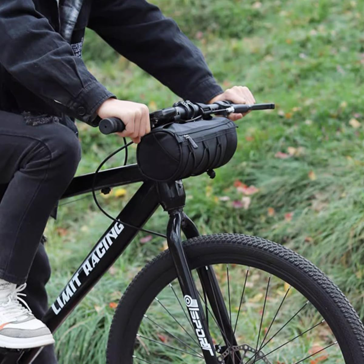 AIMALL Multi-Purpose Bicycle Handlebar Bag &ndash; 8.66"X4.33" Waterproof Nylon Front Tube Saddle Pouch with Adjustable Straps for Mountain & Road Bikes image number 6