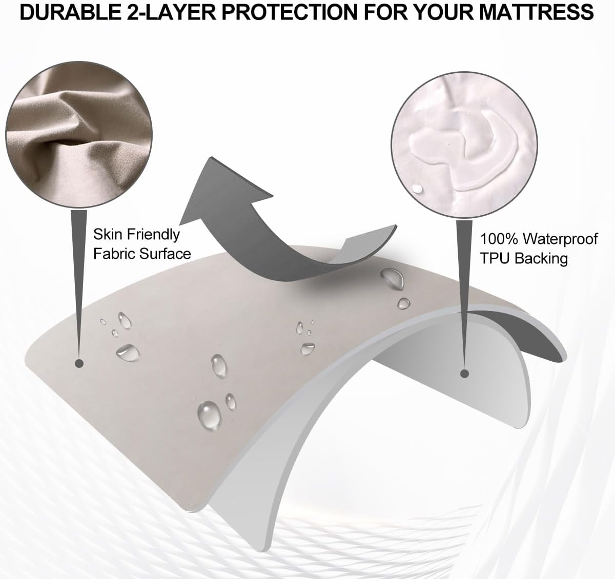 NTBED Waterproof Mattress Protector Cover Gray Deep Pocket Polyester Bed Mattress Pad Cover Solid Color Fitted Sheet (80&rdquo; X 78&rdquo; (Grey, King) image number 6