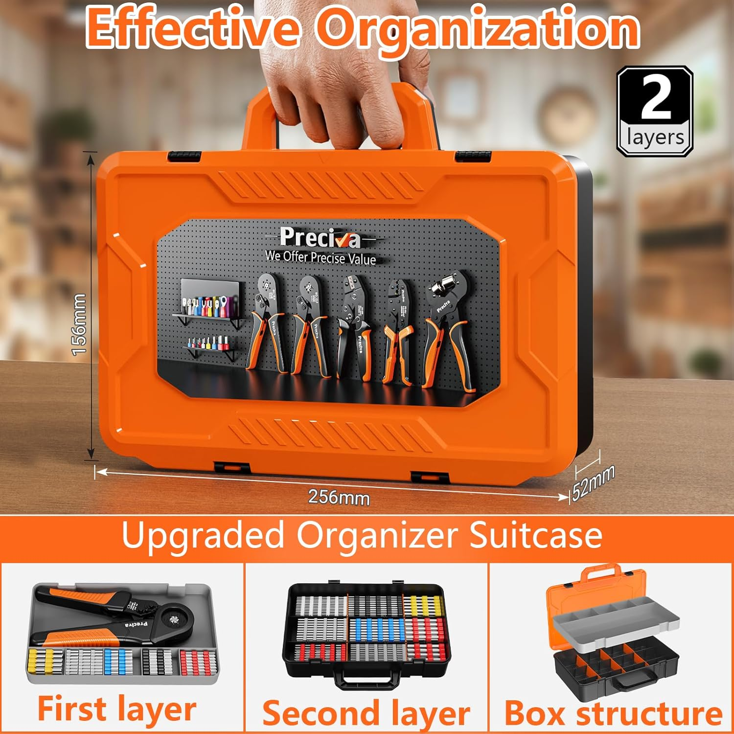 Preciva - Crimping Pliers Set 0.08 to 16Mm&sup2; 1500 Pieces for DIY and Home Use image number 5