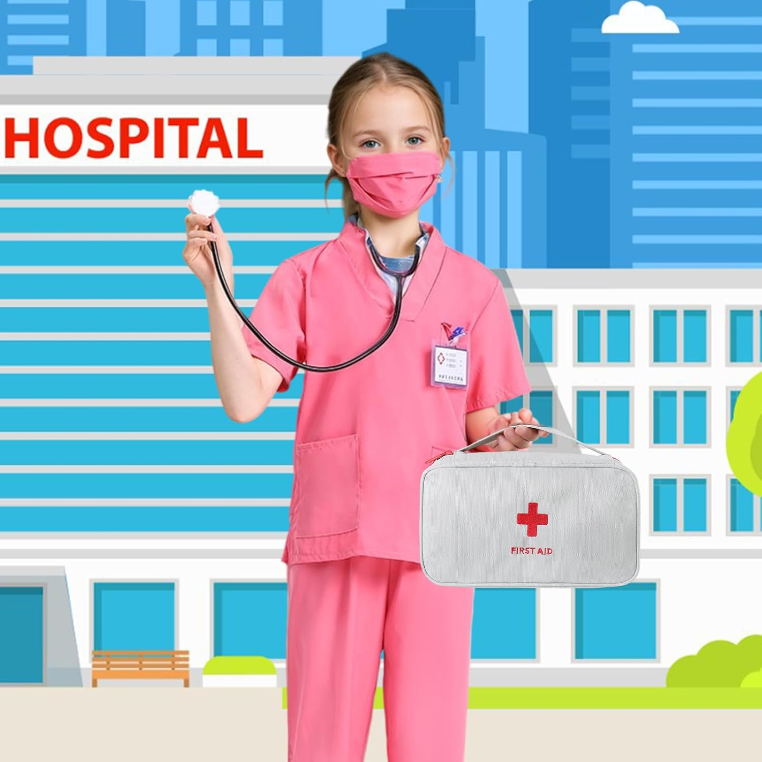 Doctor Costume for Kids, Doctor Accessories Carnival Party Cosplay image number 4