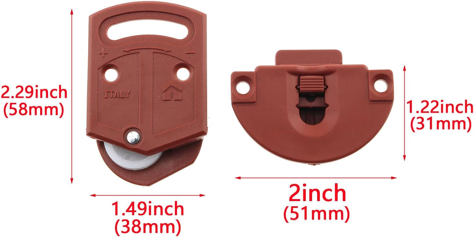 Hjgarden 2Pairs Old-Fashioned Wardrobe Sliding Door Roller Gear Track Panel Internal Kit, Furniture Sliding Door Pulley Accessories image number 3