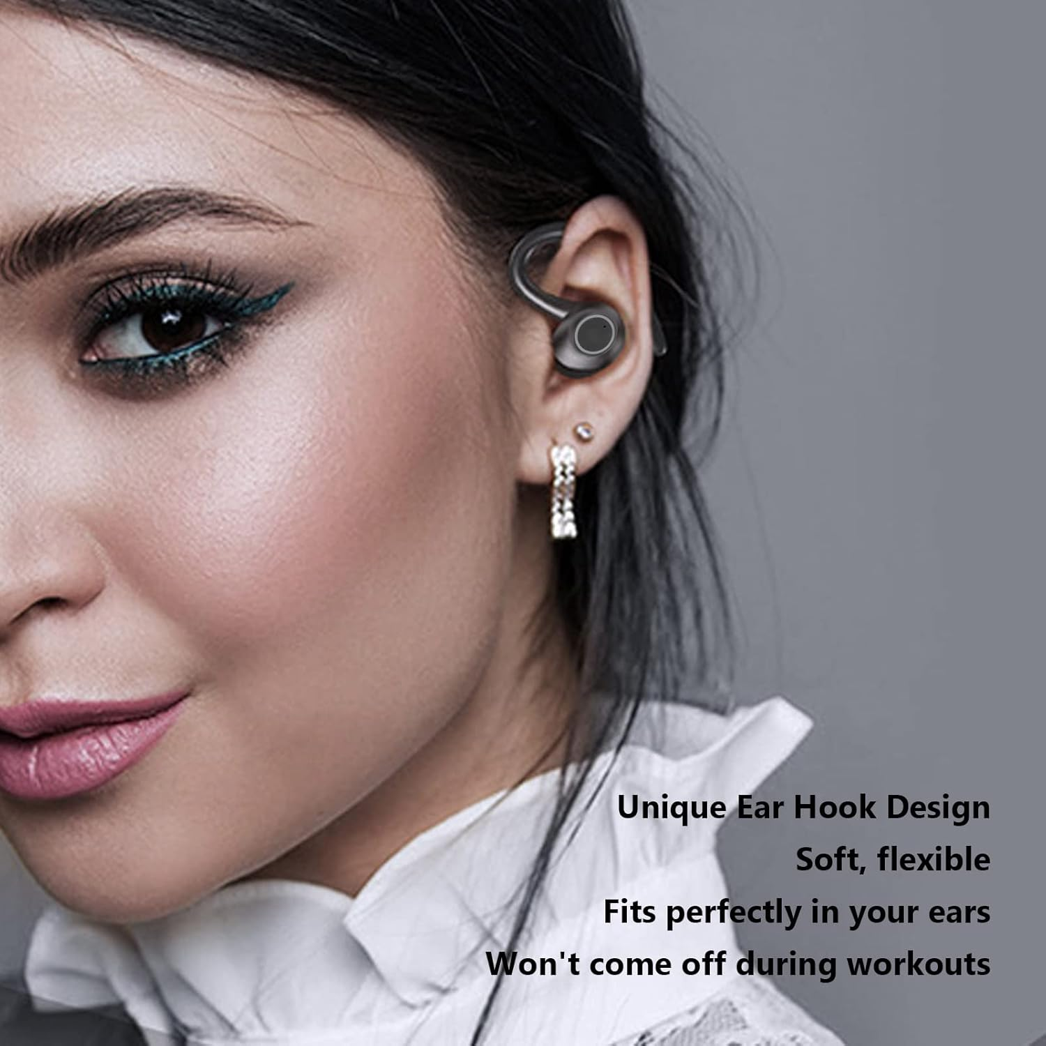 Q23 PRO Wireless BT Headset, Ear Hook Sports Headset with Microphone, Wireless Earphones with Hifi Stereo Noise Cancellation, Long Battery Life for Driving, Sports Travel (Black)