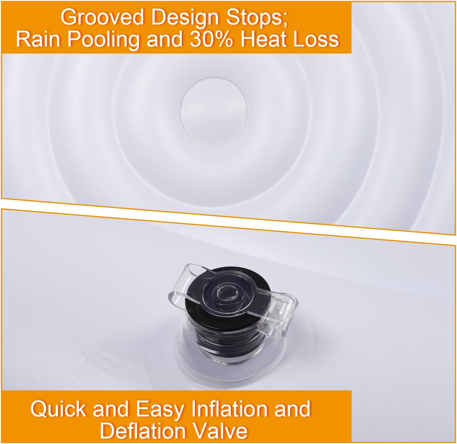 Inflatable Hot Tub Cover, 4.75Ft round Insulated Hot Tub Lid Portable Foldable Hot Tub Cover Protector Rain Overflow Windproof Cover for Inflatable Outdoor Hot Tubs image number 3