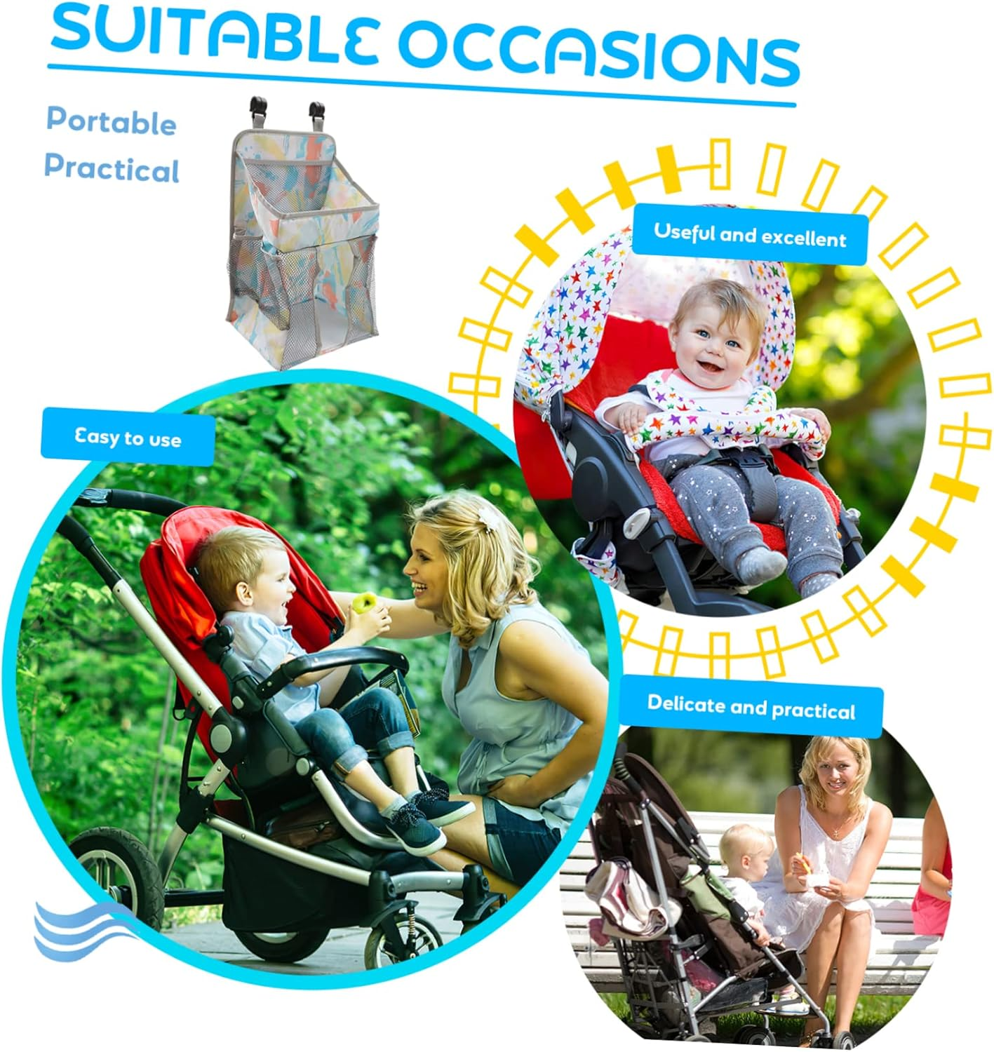 Ibasenice Travel Diaper Bag Pouch Reusable Diaper Organizer Compact Storage Toys Laundry image number 2