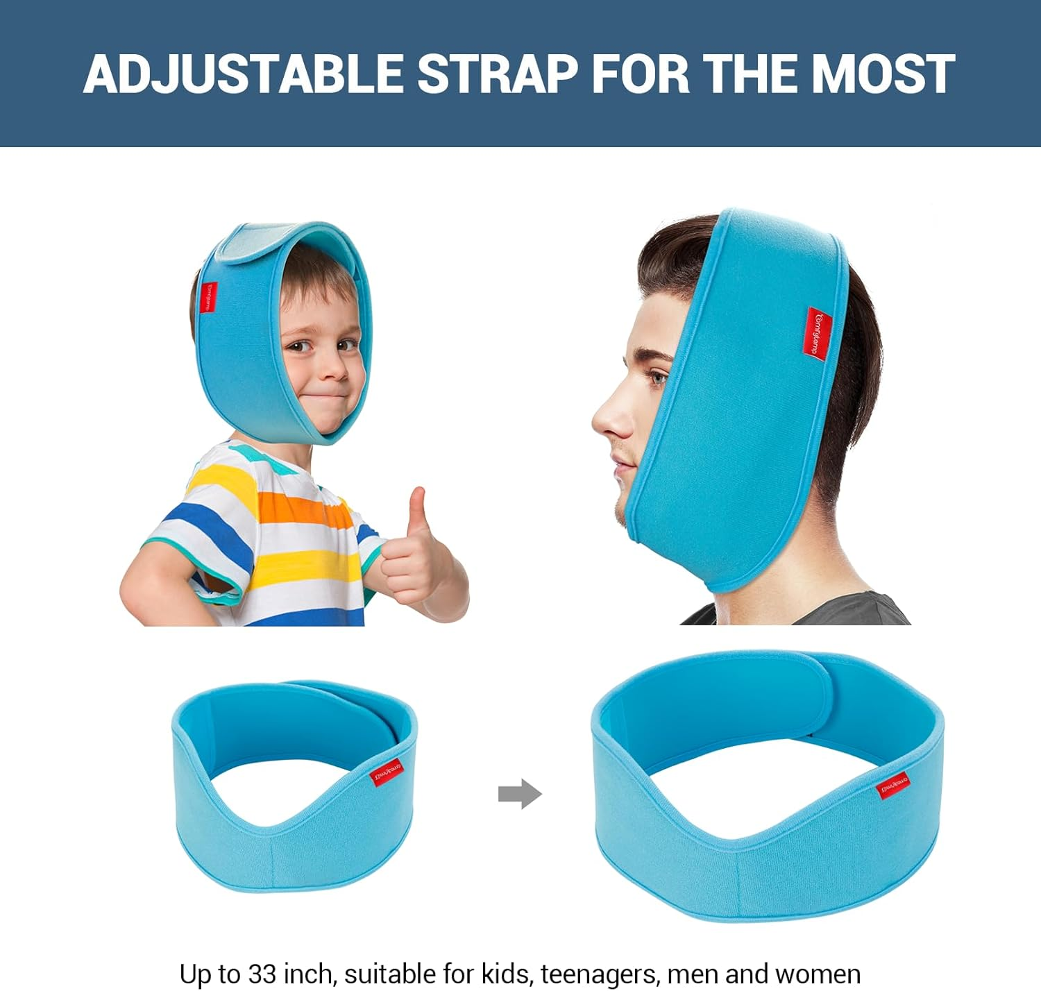 Comfytemp Wisdom Teeth Ice Pack Head Wrap, 4 Reusable Hot & Cold Gel Packs, Face Ice Pack for TMJ Relief, Surgery Recovery, Pain Relief for Jaw, Chin, Oral, Facial, Dental Implants image number 6