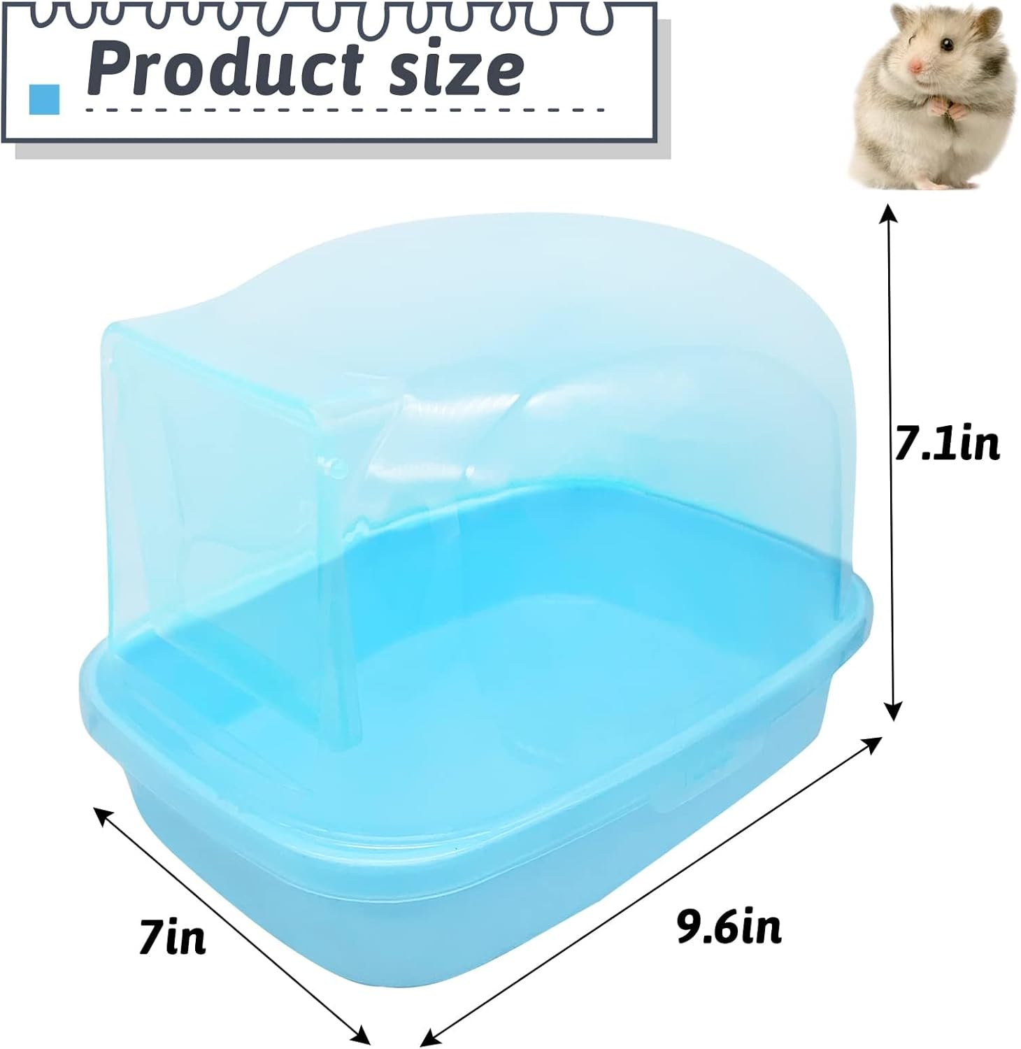 Hamiledyi Dwarf Chinchilla Sand Bath House,Syrian Hamster Sauna Room Plastic Small Animals Dust Bathroom Toilet for Hamster Gerbil Hedgehog Squirrel Totoro image number 4