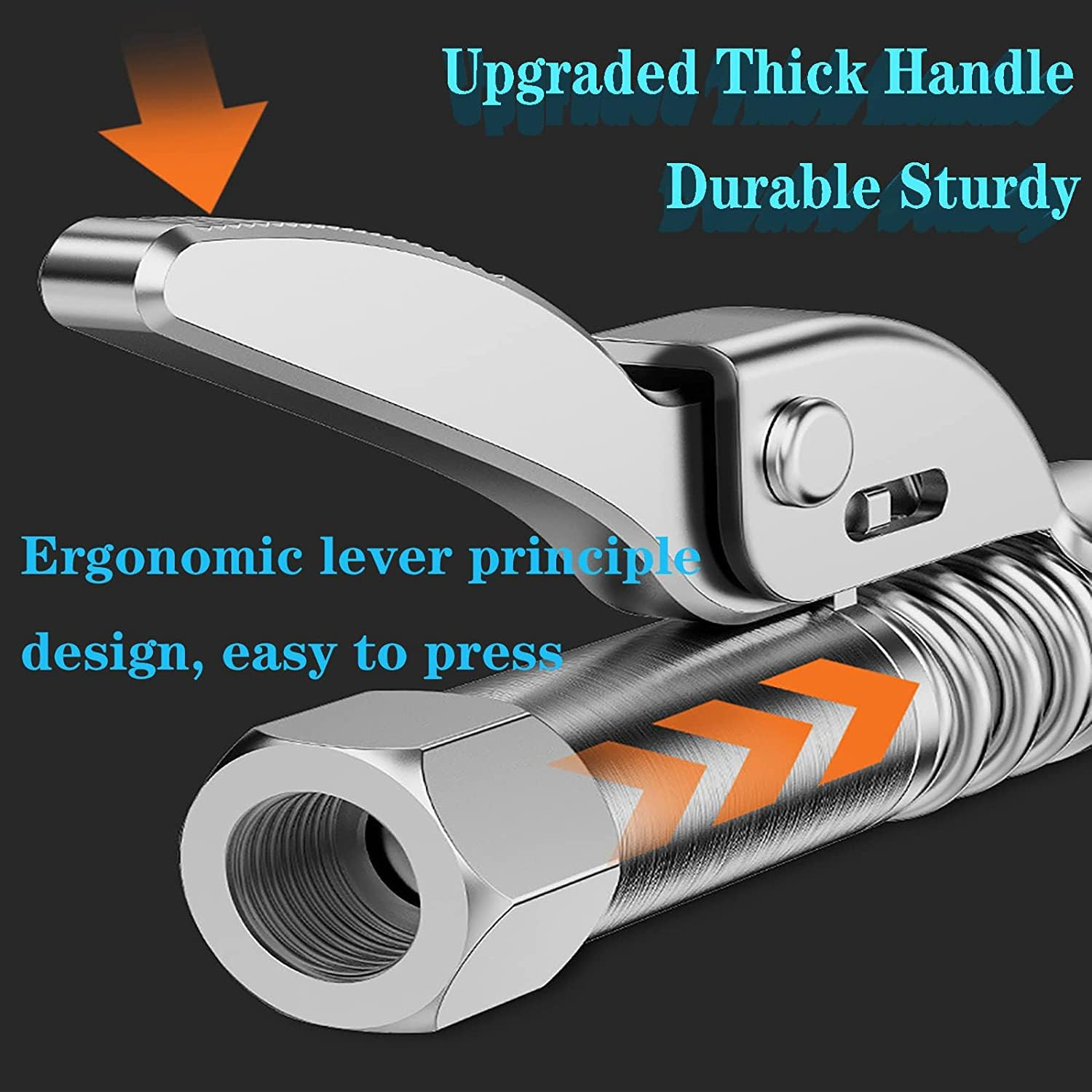 YUENTOEN Grease Gun Coupler, High Pressure Grease Nipple, Heavy-Duty Quick Lock and Release Grease Coupler, Rated 12000 PSI, Compatible with All Grease Guns 1/8" NPT Grease Gun Fittings