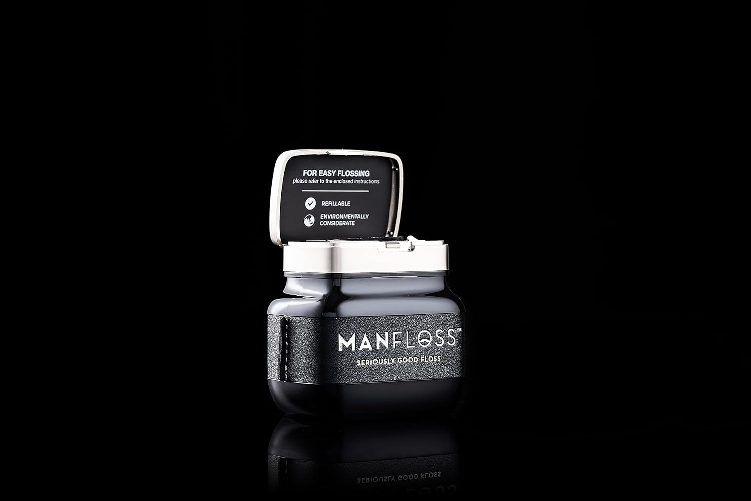 Manfloss Dispenser: 2 X 50M Rolls Black Dental Floss Tape - Seriously Good Floss image number 5