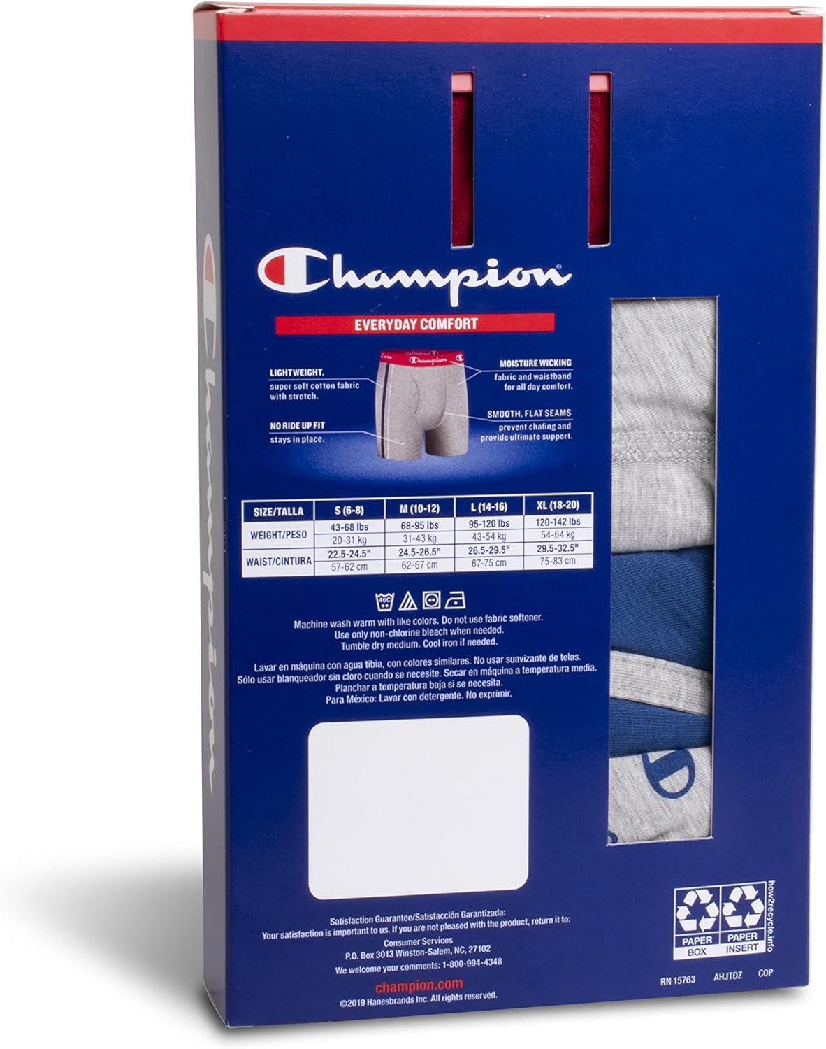Champion Boys' Underwear, Cotton Stretch Boxer Briefs, Moisture-Wicking, Assorted 4-Pack image number 2