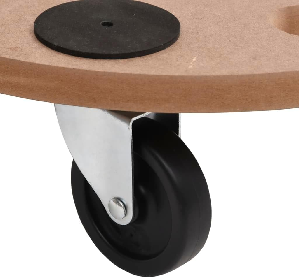 Vidaxl - Pack of 6 Dolly Trolleys; Round, Moisture-Resistant Engineered Wood; with Rotatable Castors and Anti-Slip Pads; 250 Kg Max Load Capacity image number 2