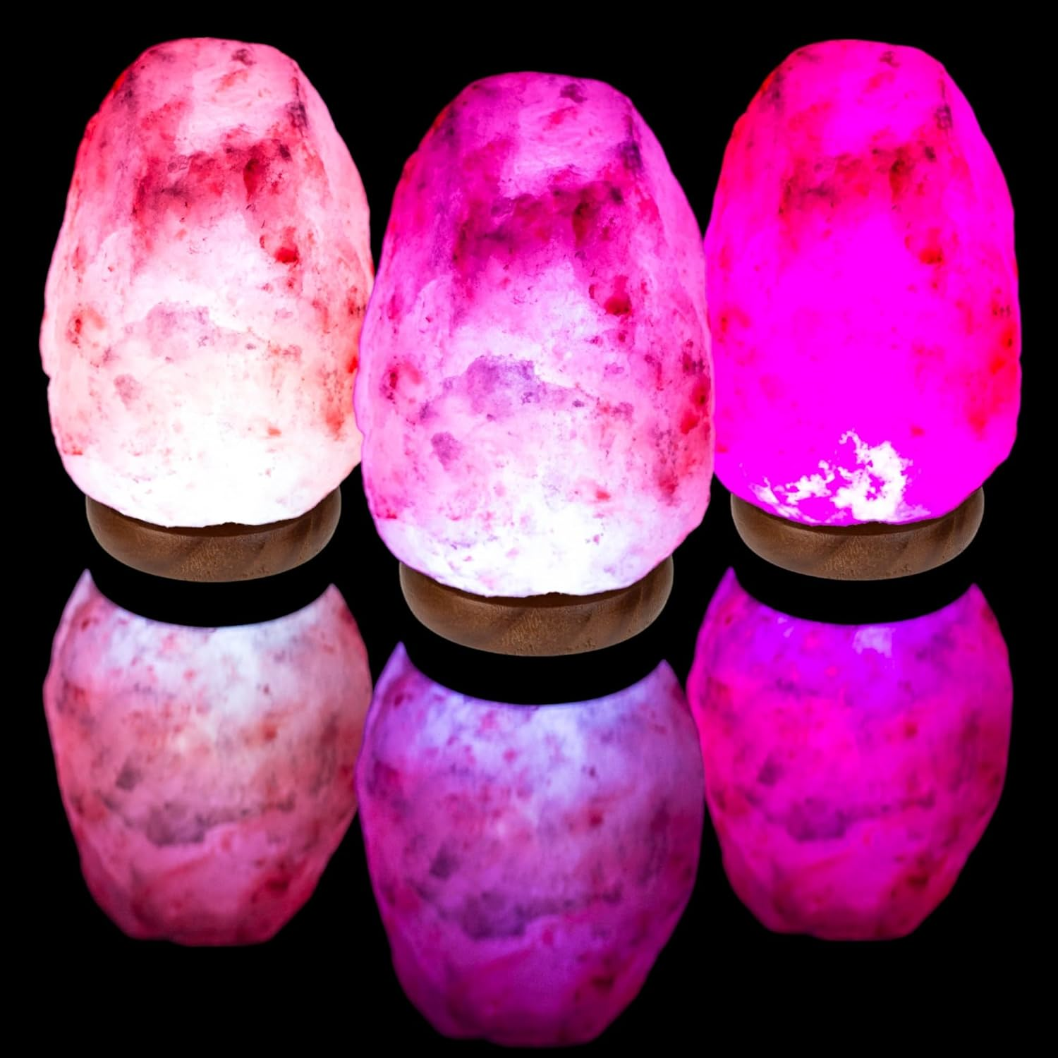 MIJOMA LED Salt Crystal Lamp - Salt Lamp from the Salt Range (Pakistan), 10 X 13 Cm with USB Cable (150 Cm) - Natural Stone Decorative Lamp for Relaxation and Feel-Good Atmosphere (Colour-Changing) image number 2