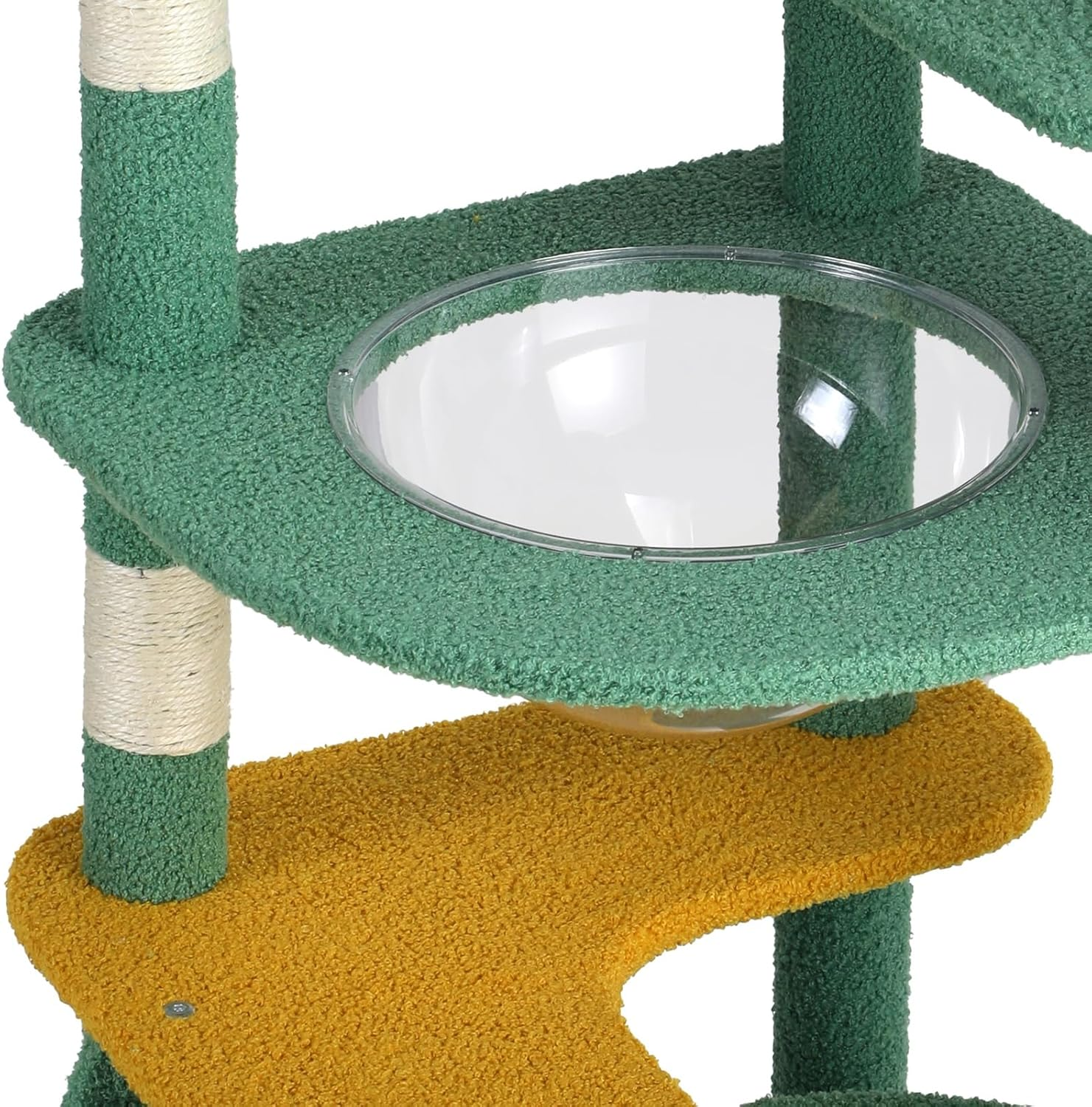 Alopet 144Cm Cat Tree with Ladder and Scratching Post, Cat Tower Condo Green image number 6