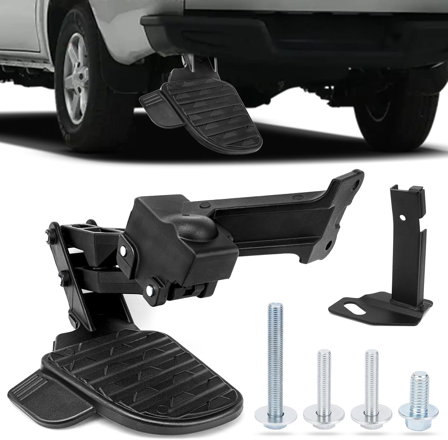 Rear Bed Step, Retractable Bed Step Compatible with Dodge Ram 2500 3500 2019-2024, Retractable Bumper Tailgate Step Replaces# 82215842AH 82215842AD 82215842AE 82215842AC image number 1