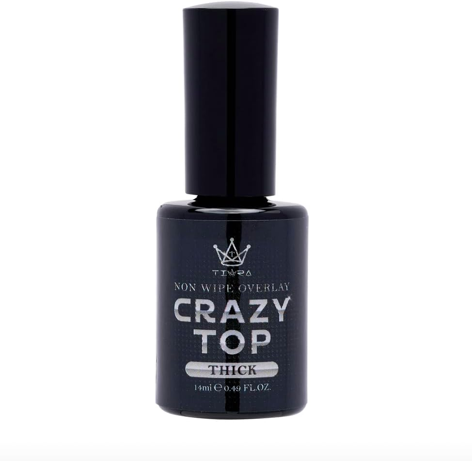 Jin.B X GRACIA Tiara Crazy Top Nail Gel, No Wipe, Ultra Shiny, Bottle with Brush, 14 Ml &ndash; Various Formulations (Thick (High Viscosity))