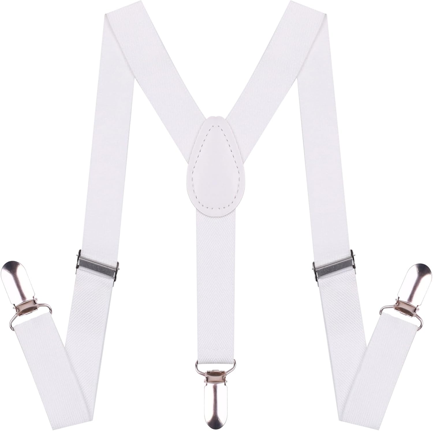 Juroicessry White Child Kids Girls Boys Suspenders Braces,Adjustable Clip on Y-Back Elastic Suspenders with Metal Clips for Boys Girls Boys' Suspenders Accessories, 1 image number 5