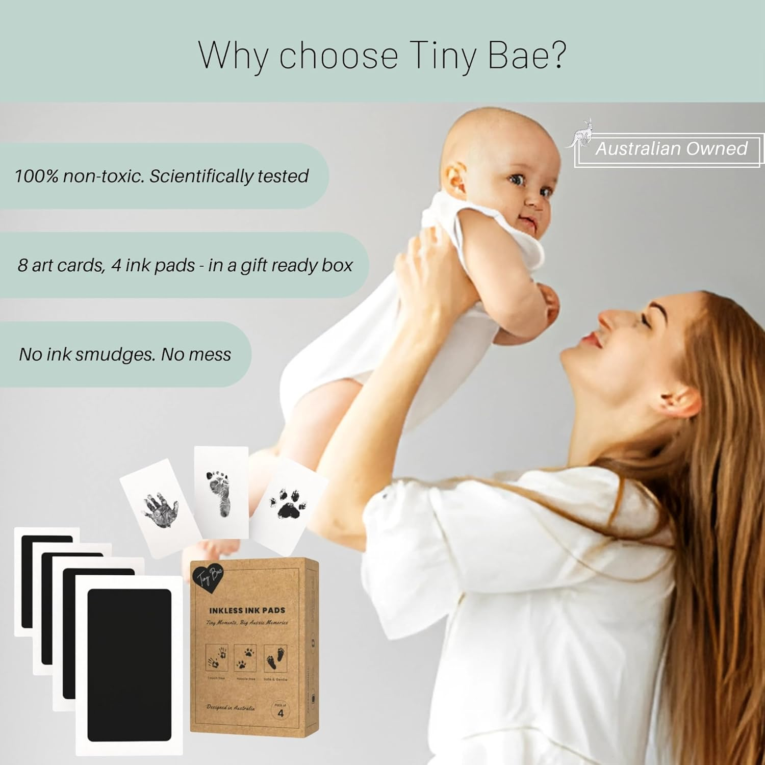 4-Pack Inkless Hand and Footprint Kit-Safe Ink Pad for New Born Baby Hand and Footprint Kit-Baby Essentials for Newborn-Baby Foot Print Kit-Pet Paw Print Kit-Mess Free Ink Pad for Cat Paw Dog Paw