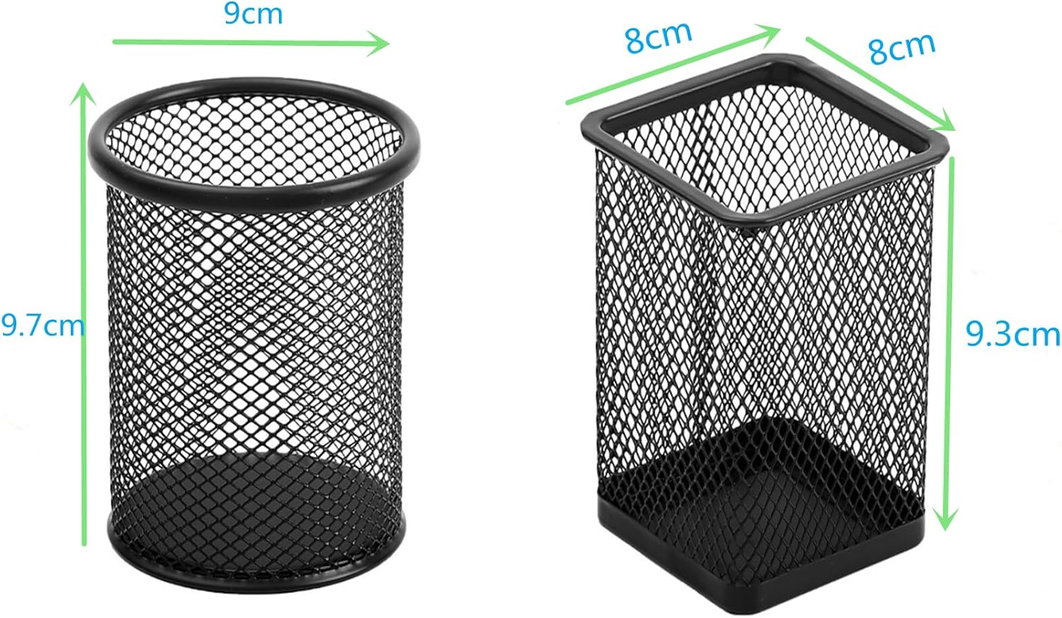 Loopunk 4 Pack Metal Mesh Pen Holder, Pen Holder, 3 Pcs Sticky Notes, Durable Pen Organizer Desk Organisers Set for Office Desk Storage image number 2