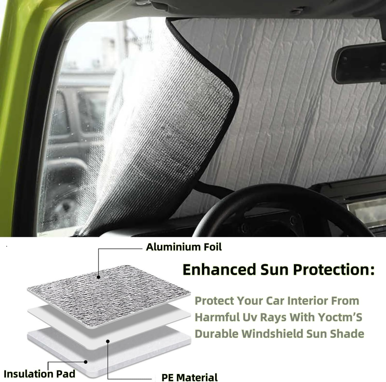 Thicken Windshield Sunshade for Suzuki Jimny JB64 JB74W 2019 2020 2021 2022 2023 2024 2025 UV Reflecting Foldable Front Windshield Sun Shade image number 5