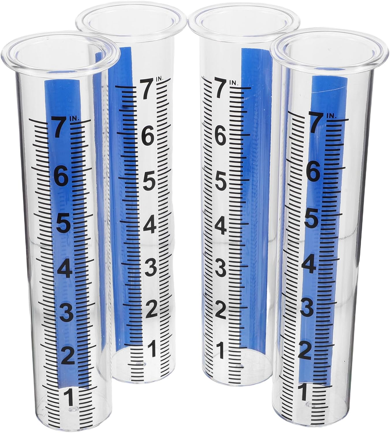 4PCS Outdoor Rain Gauge Tubes with Accurate Measurement Weatherproof Plastic Replacement for Garden Lawn Backyard Easy Install for Irrigation and Educational Use image number 6