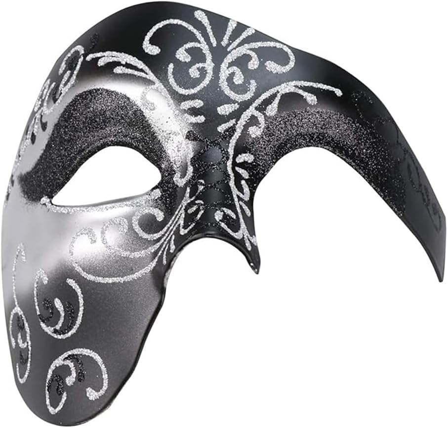 AIMALL Elegant Half Face Ghost Mask Series, European and American Style, Suitable for Halloween Carnival, Opera Ball and Nightclub Party - 7.87X5.91X1.18 Inches - Double-Purple image number 3