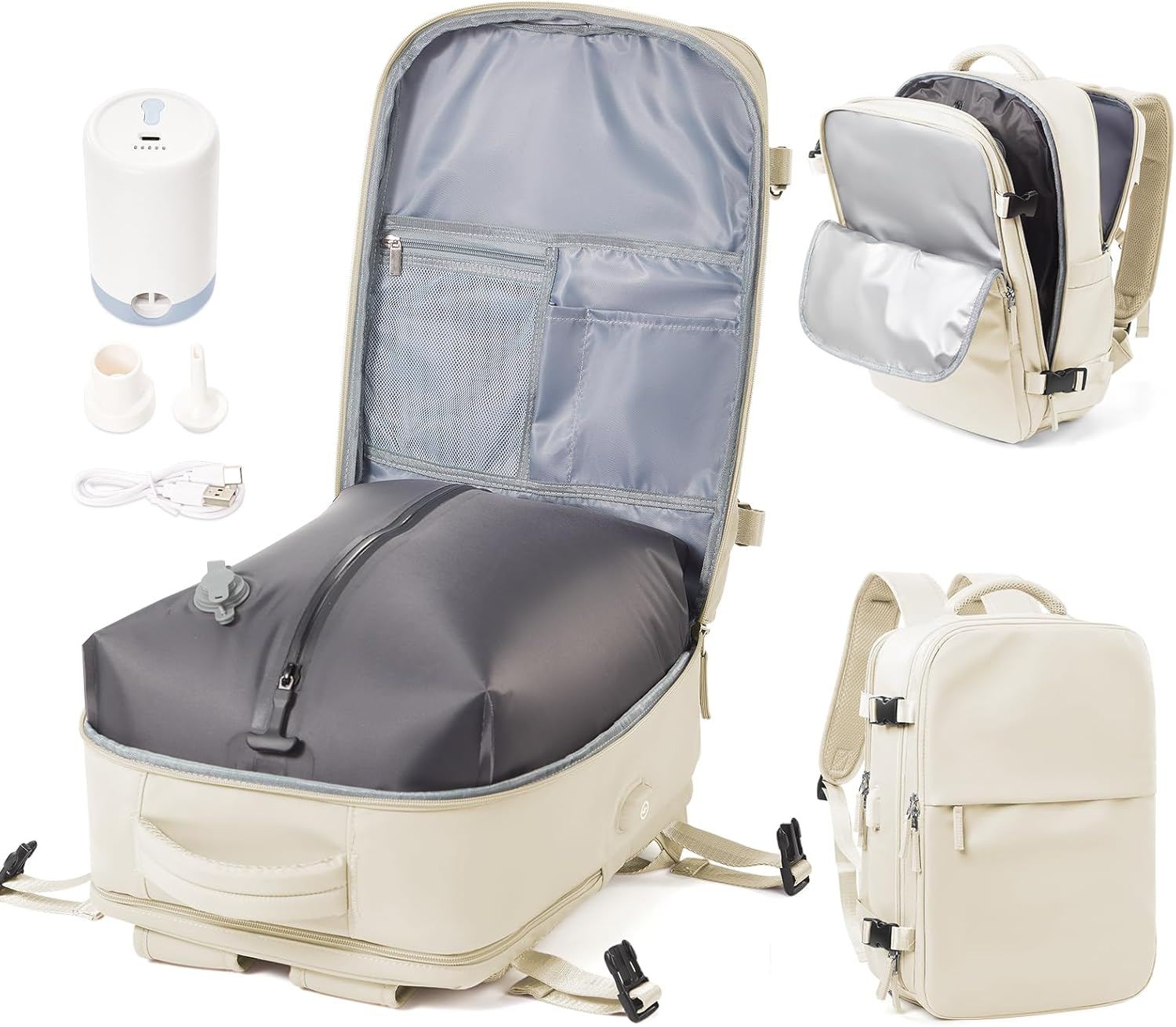 Lendolk Travel Backpack with Pump for Women Men