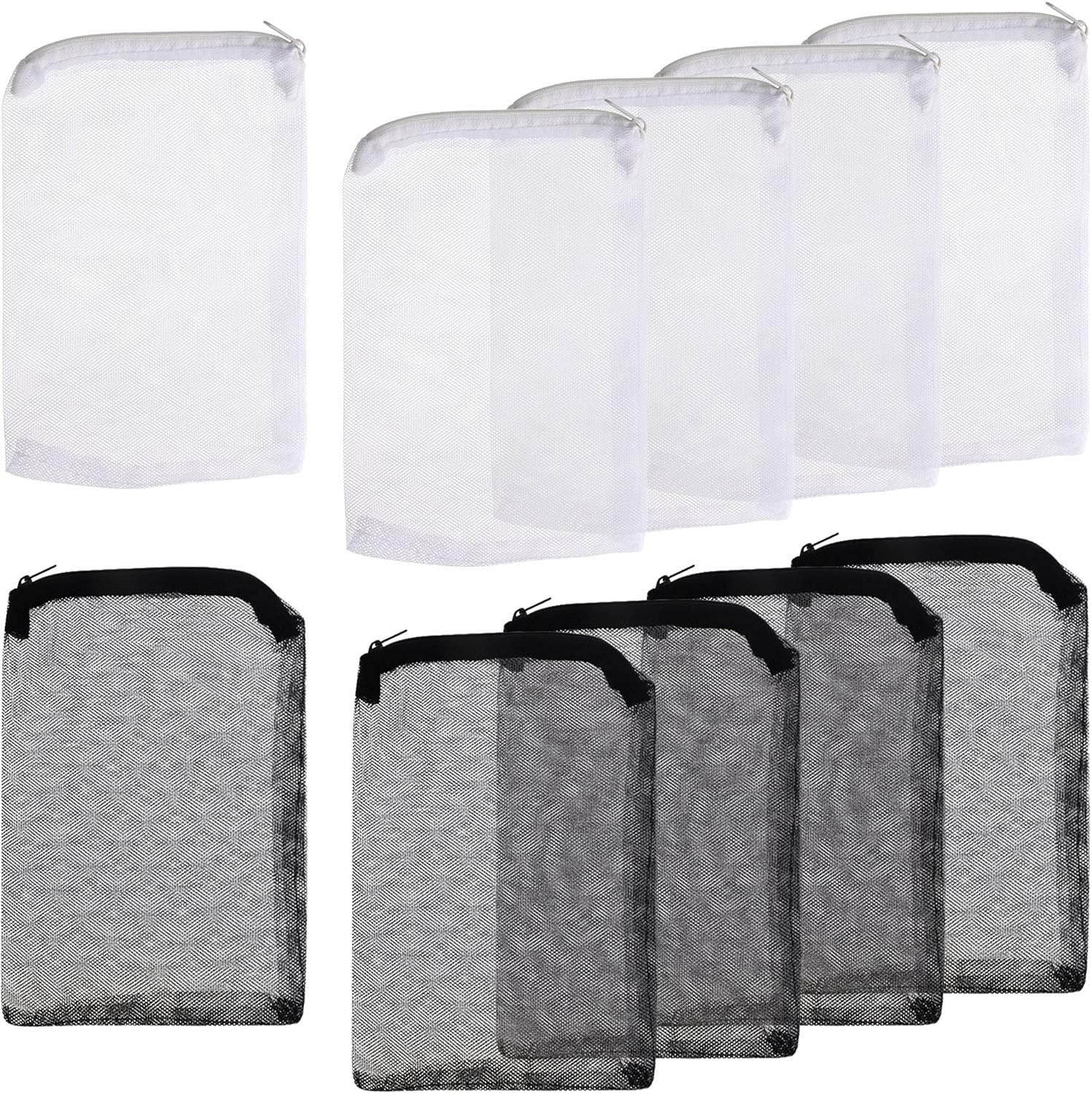 Onwon 10 Pieces Aquarium Filter Bags Fish Tank Media Mesh Filter Bags Net Bag with Zipper for Charcoal Pelletized Remove Activated Carbon, Biospheres, Ceramic Rings image number 5